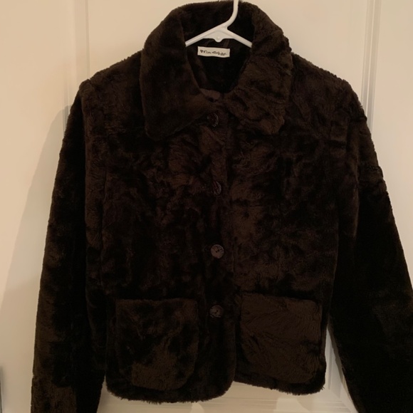 Miss Selfridge UK Faux Fur Lined Short Coat Size XS - Picture 2 of 11
